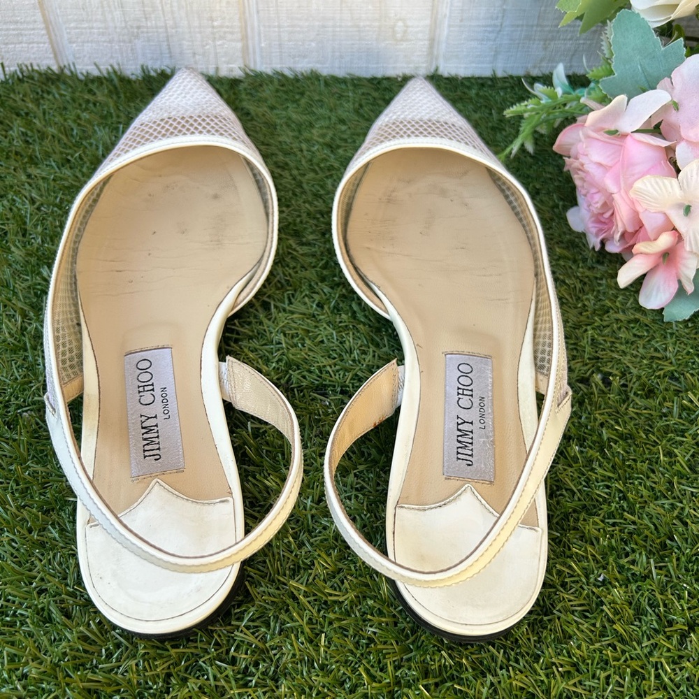 Jimmy Choo
White Mesh Fetto Slingback Flat women size 9 preowned - Picture 10 of 16